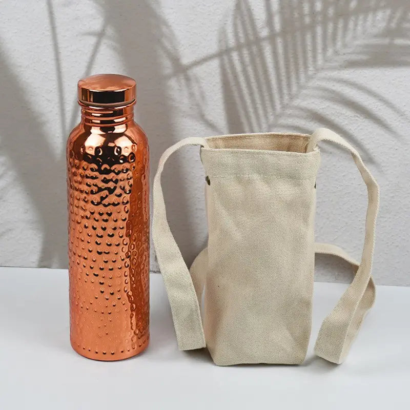 Copper & Golden Hammered Water Bottle