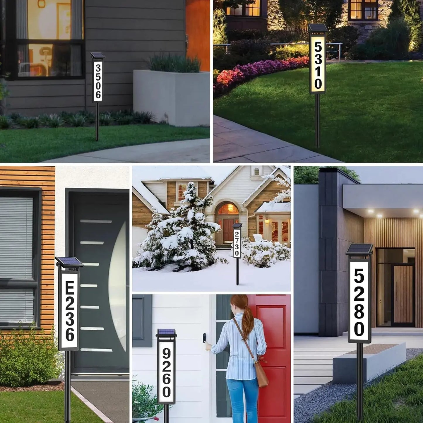 Solar Number for Outside Waterproof Home Address Sign