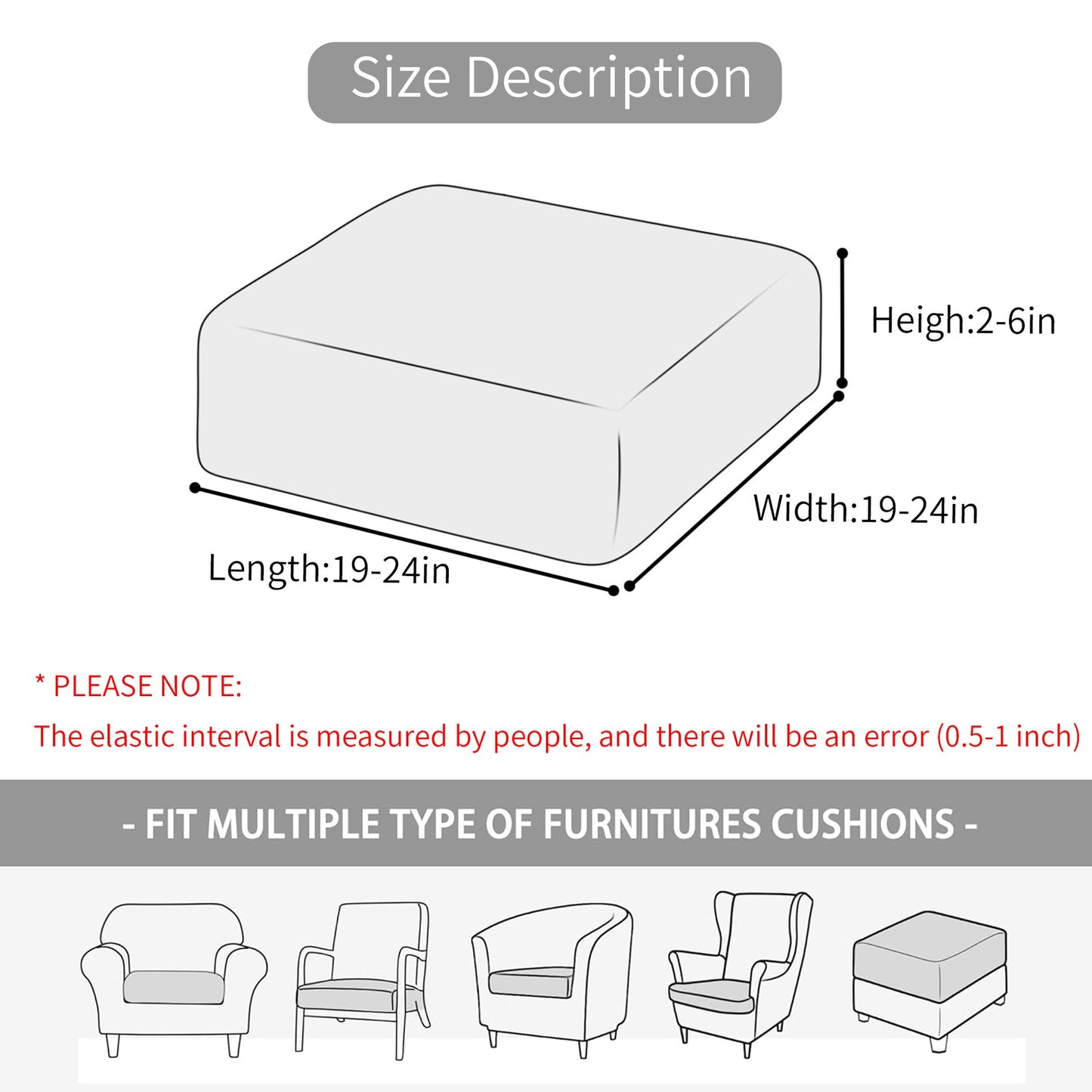 Waterproof Patio Floral Printed Stretch Cushion Covers