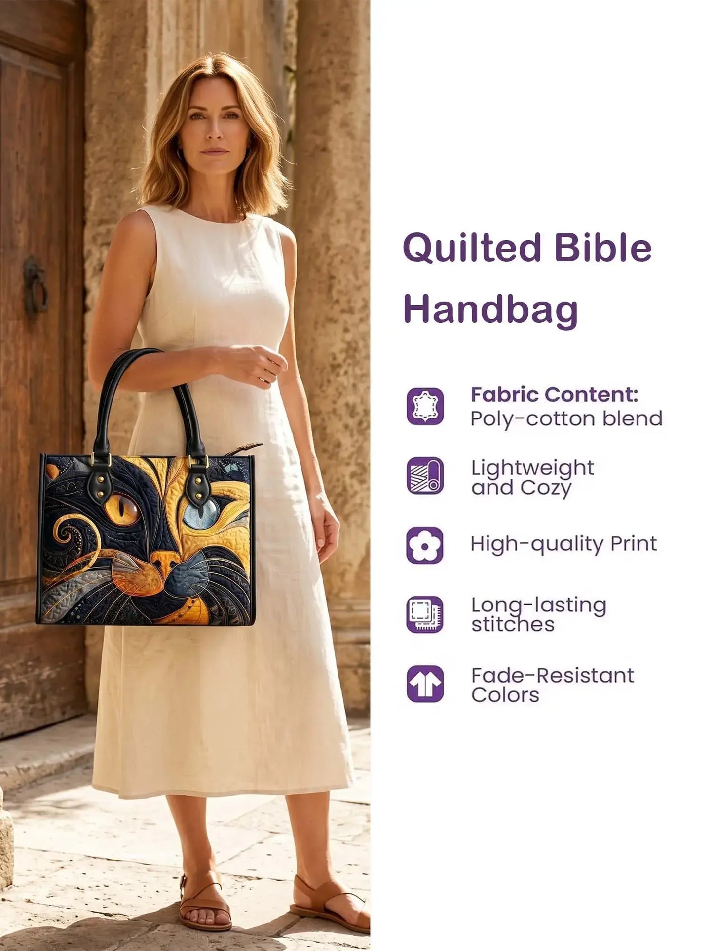 Iris Quilted Leather Strap Bible Handbag