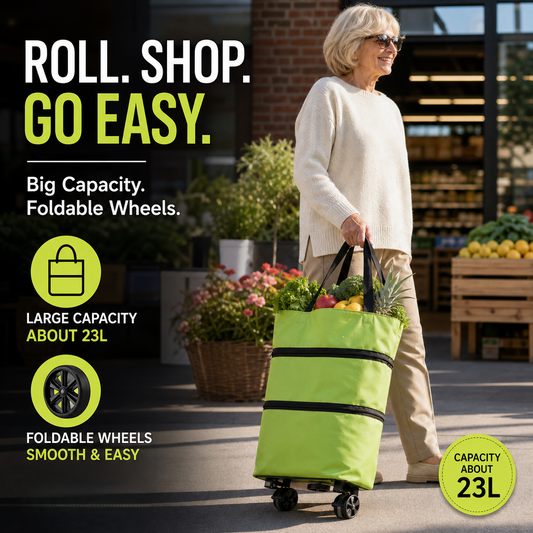 2-in-1 Foldable Shopping Trolley – Sturdy Bag
