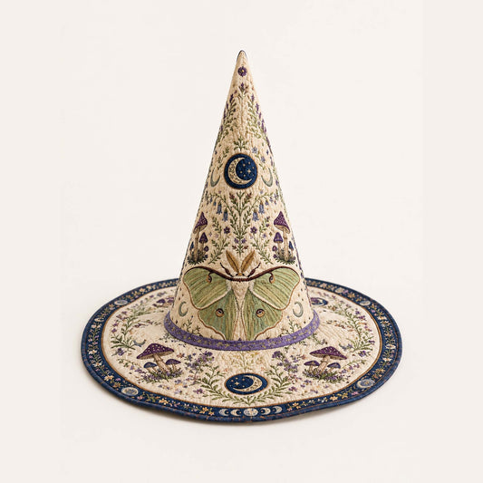 Cottagecore Botanical Fantasy Handcrafted Quilted Witch Hat