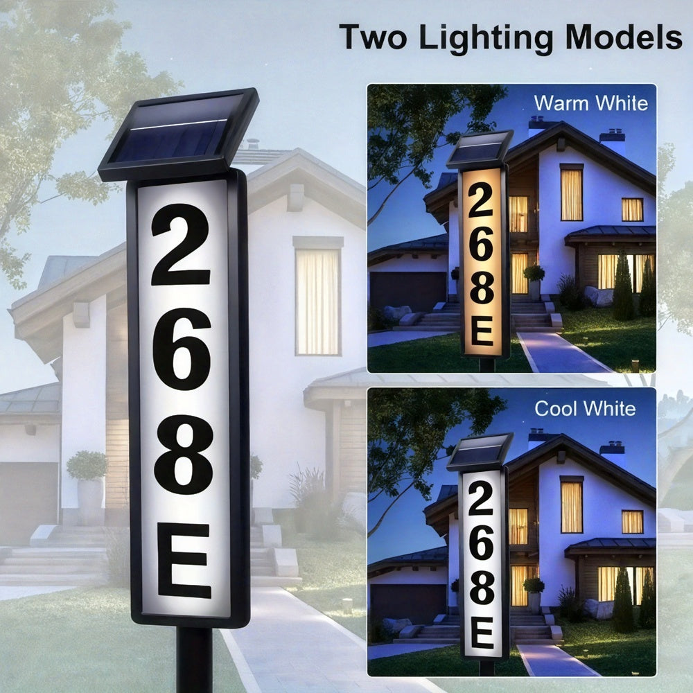 Solar Number for Outside Waterproof Home Address Sign
