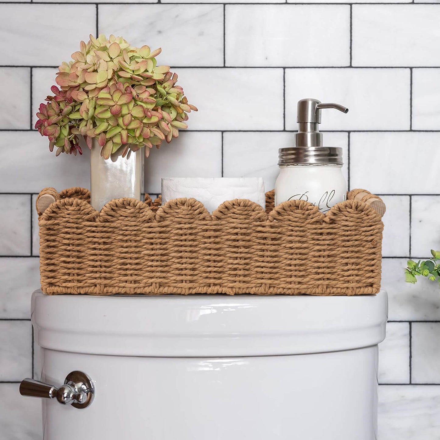 2 Pack Handmade Storage Basket with Handle