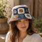 Vintage Boho Floral Quilted Bucket Hat