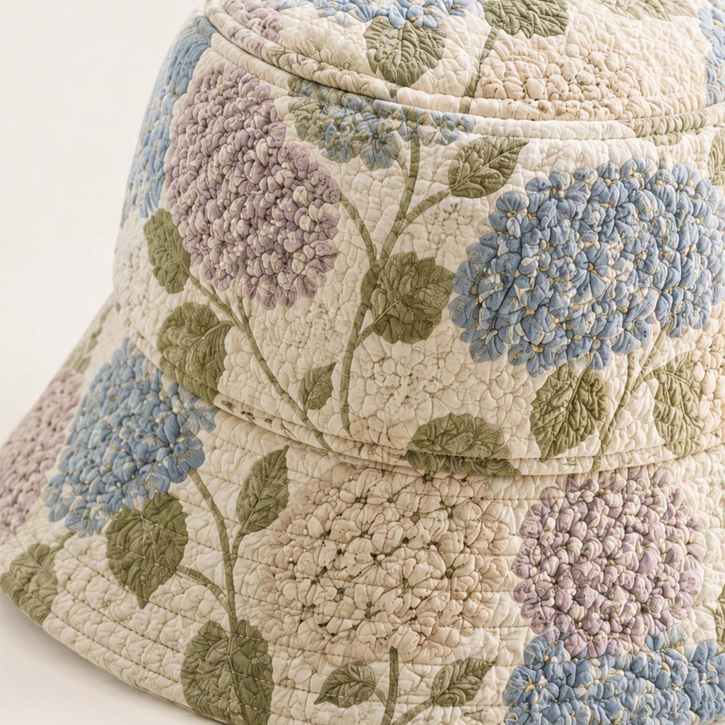 Hydrangea Floral Quilted Bucket Hat