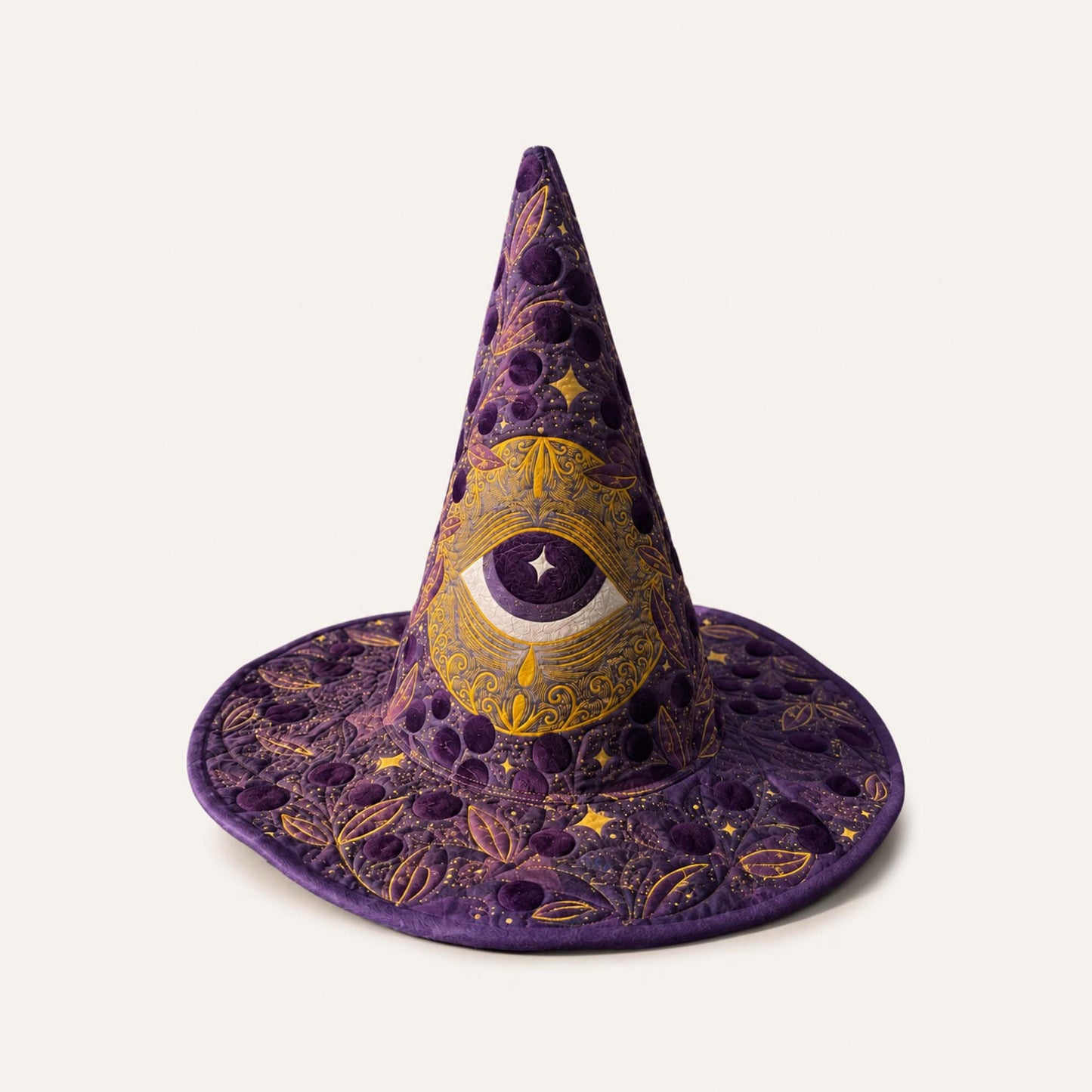 Mystic Moon Eye Celestial Gothic Handcrafted Quilted Witch Hat