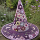 Hexagon Patchwork Celestial Handcrafted Quilted Witch Hat