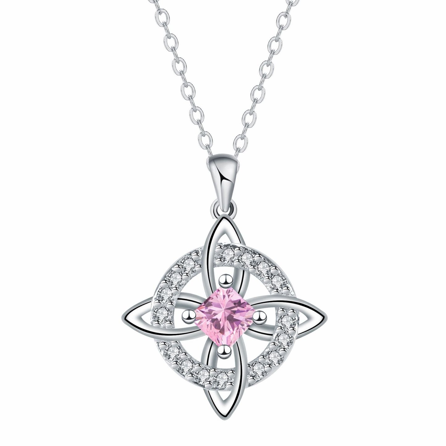 Mystical Birthstone Witches Knot Necklace – Natural Crystal🔮💞
