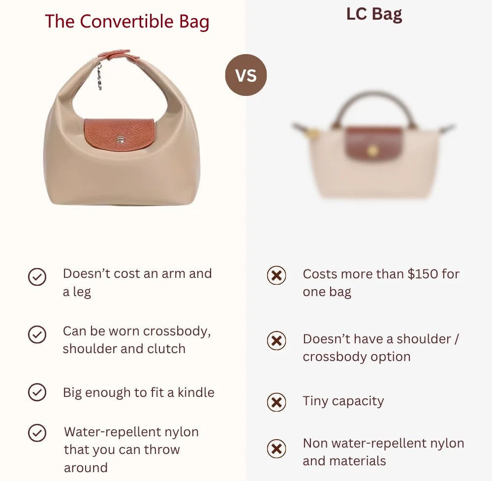 Three Looks Minimalist Crescent Convertible Bag