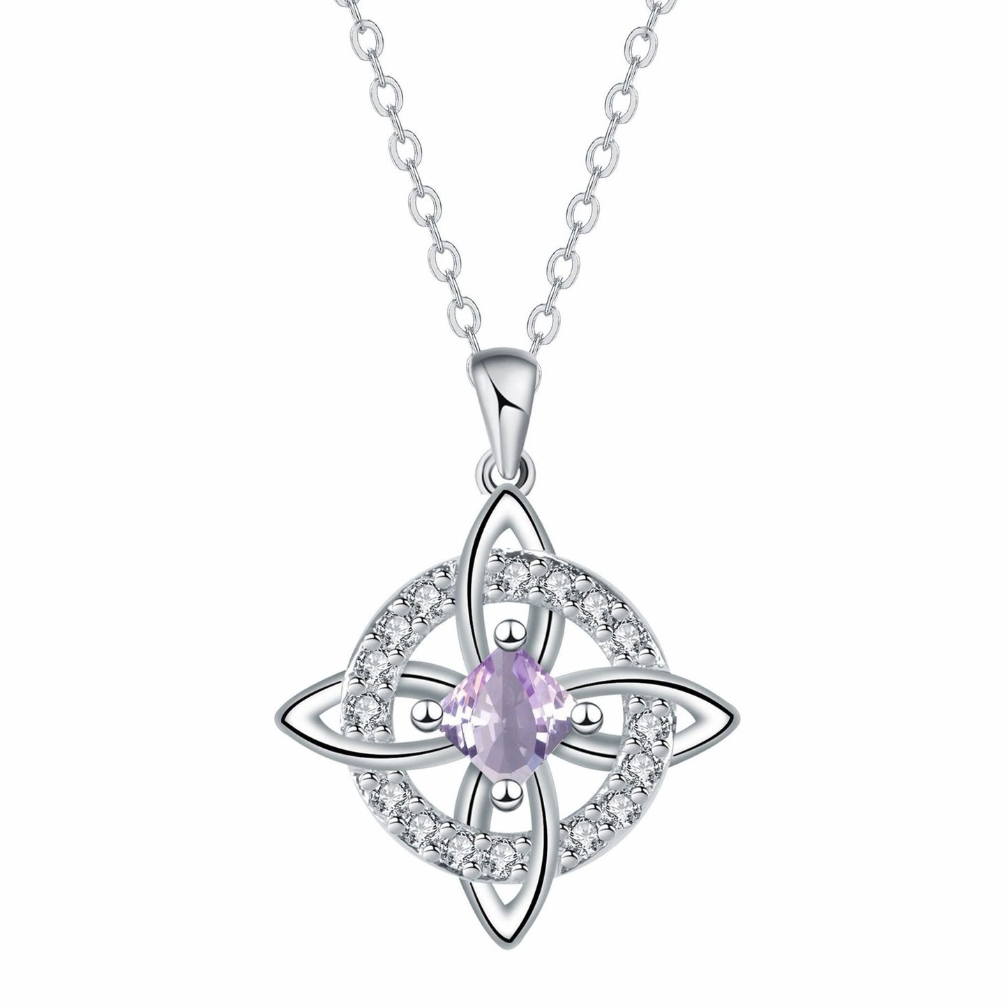 Mystical Birthstone Witches Knot Necklace – Natural Crystal🔮💞