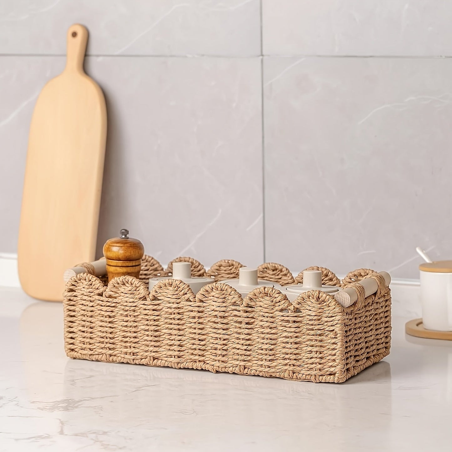 2 Pack Handmade Storage Basket with Handle