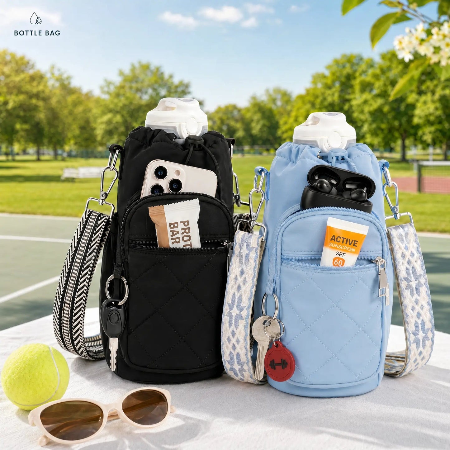Shoulder Bag with Water Bottle Pocket