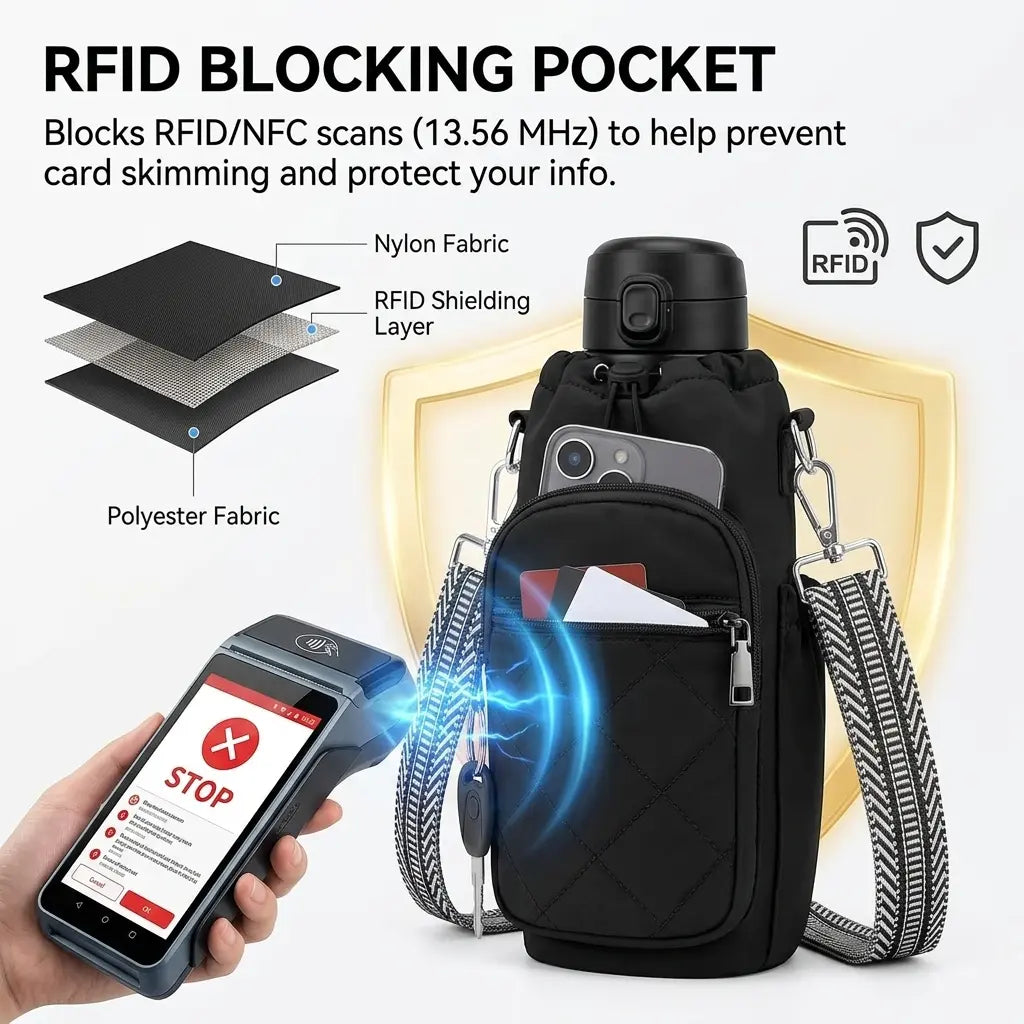 Shoulder Bag with Water Bottle Pocket
