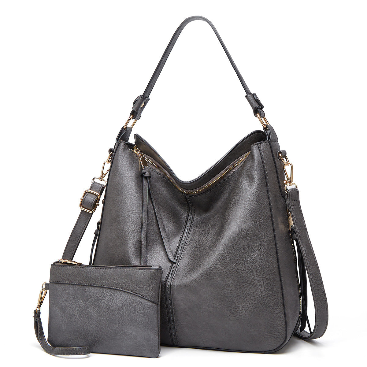 Luxury Leather Print Hobo Anti-theft Handbag
