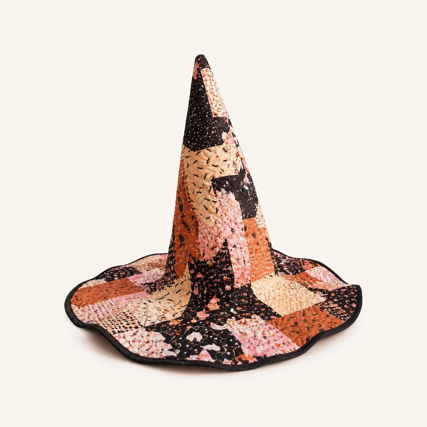 Cute Halloween Patchwork Handcrafted Quilted Witch Hat