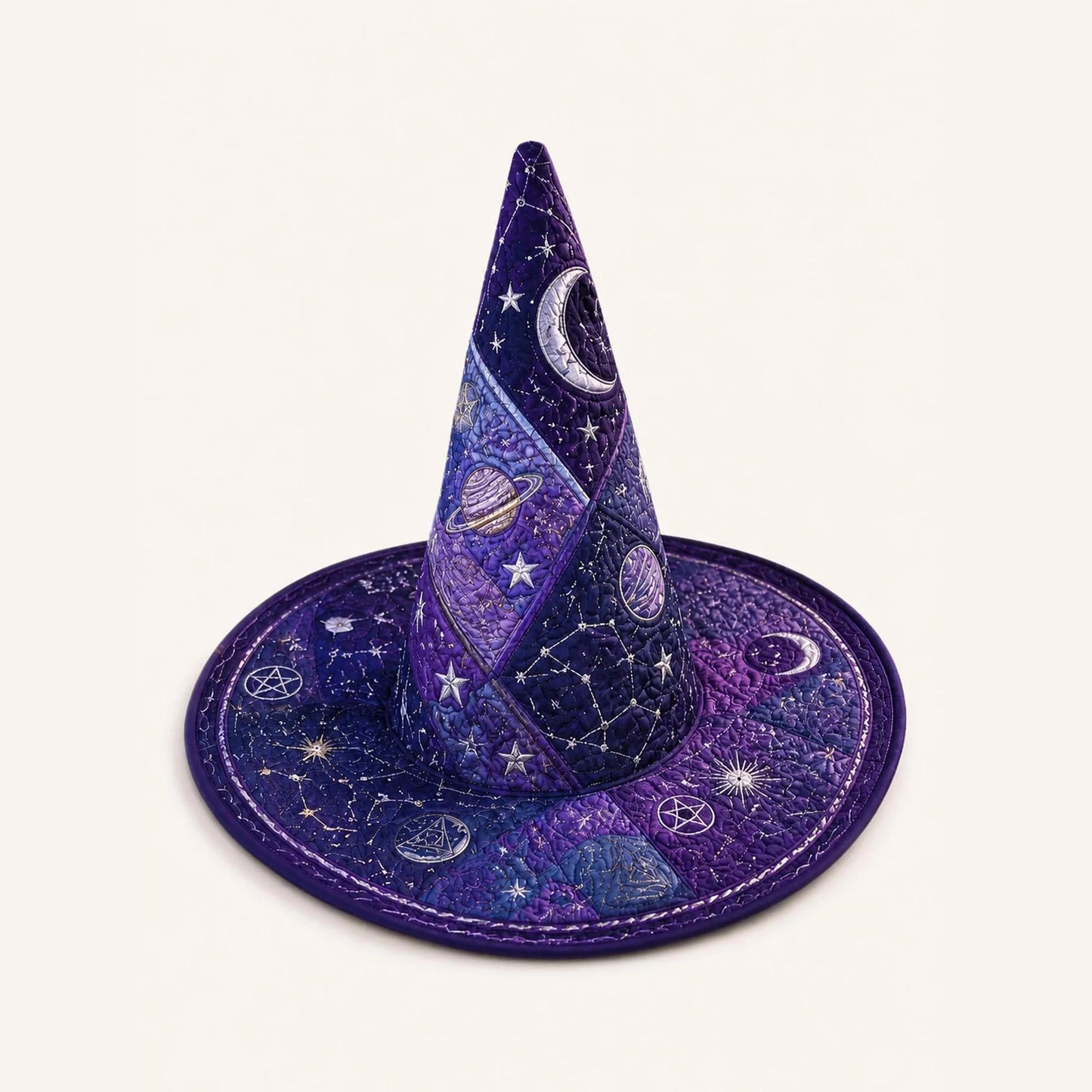 Dark Academia CosmicHandcrafted Quilted Witch Hat
