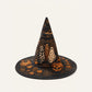 Gothic Halloween Haunted Pumpkin Handcrafted Quilted Witch Hat
