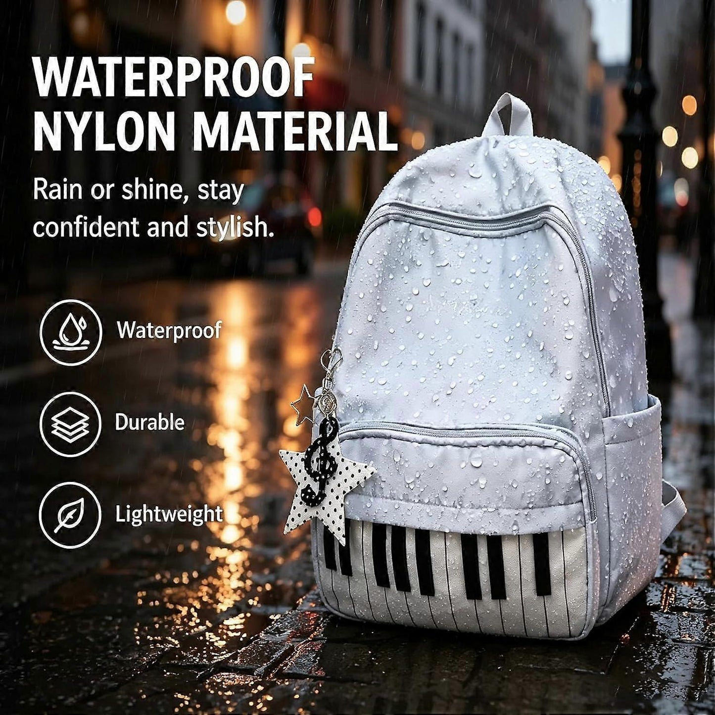 Piano Backpack – Whimsical Polka Dot Music Daypack