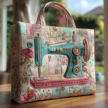 Artistic Sewing Machine Handmade Tote Bag