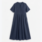 Pin-Tuck Maxi Dress with Pockets