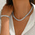 2PCS Glass Leaf Necklace Set Elegant Rhinestone Chain Necklace Bracelet For Women Fashion Luxury Jewelry Set - 3