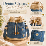 Denim Crochet Bucket Bag - 1