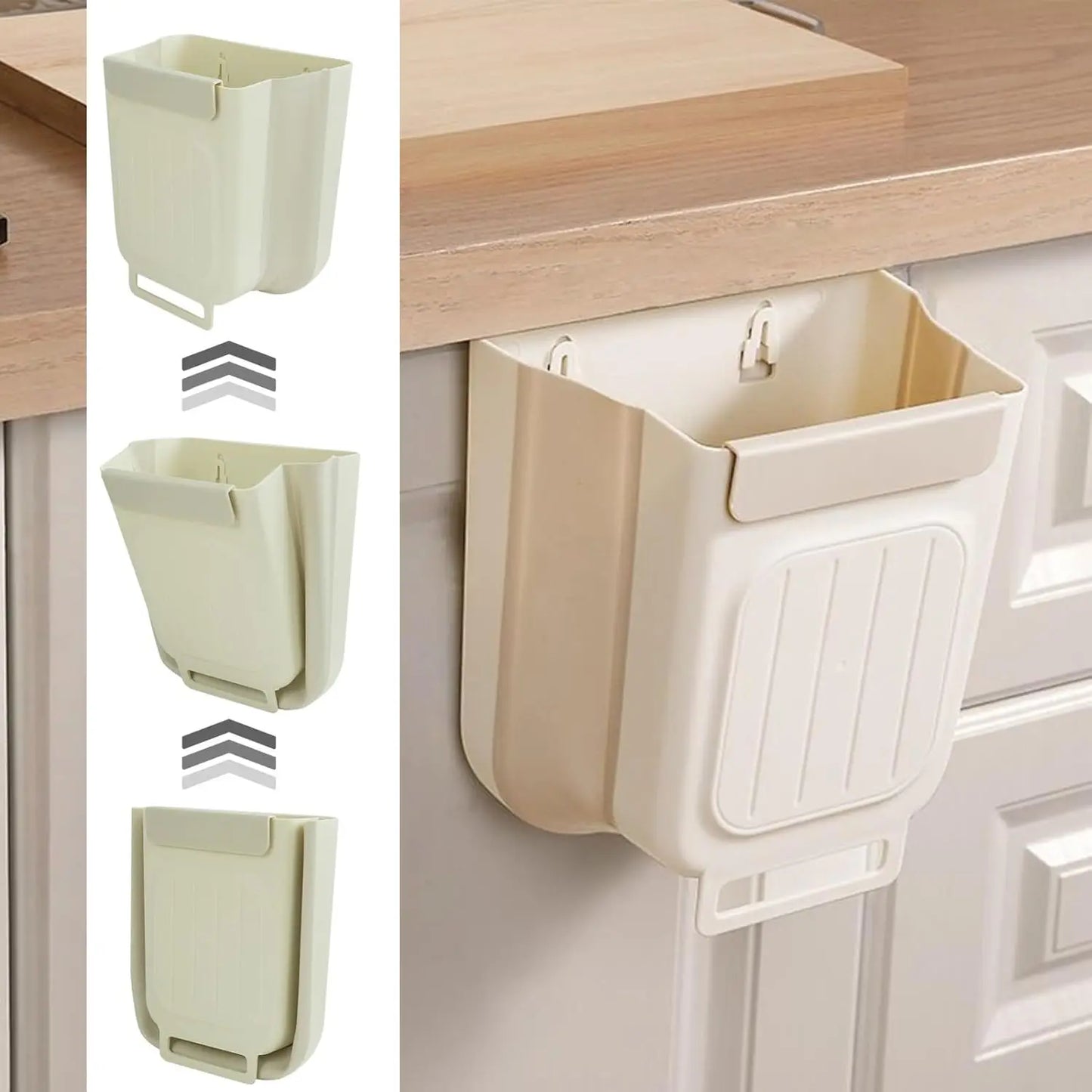 Space Saving Collapsible Foldable Kitchen Trash Can