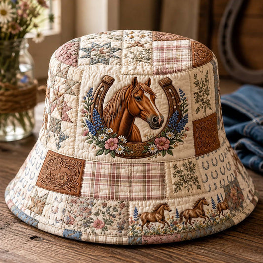 Western Horse Quilted Bucket Hat