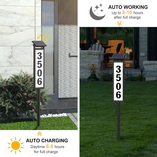 Solar Number for Outside Waterproof Home Address Sign