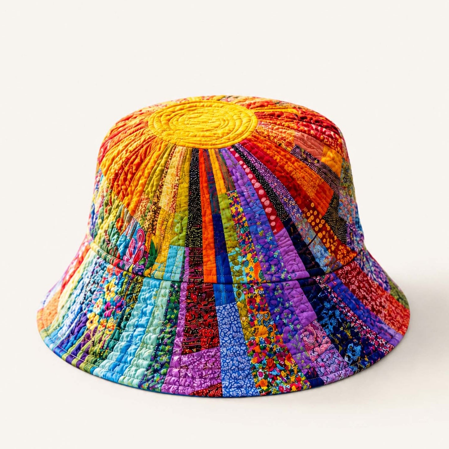 Hippie Boho Sun Quilted Bucket Hat