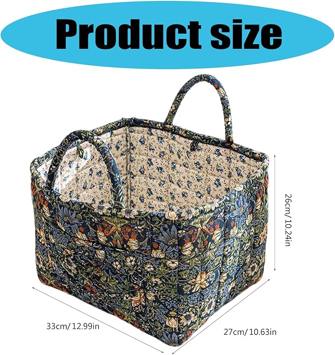 Large Capacity Floral Interior Storage Basket