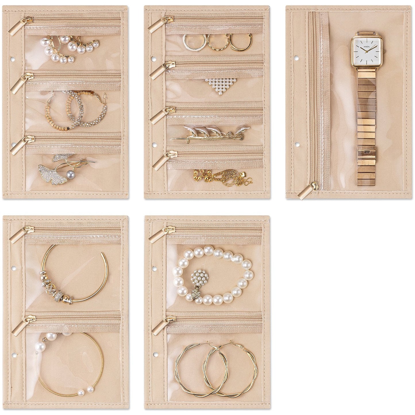 PU Leather Travel Jewelry Organizer Book