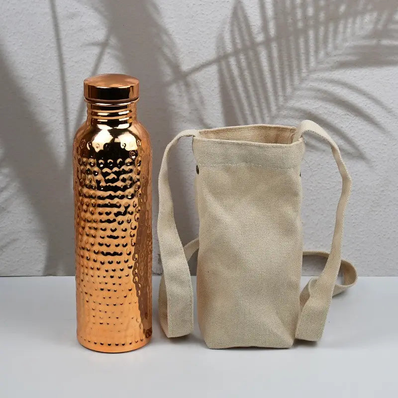Copper & Golden Hammered Water Bottle