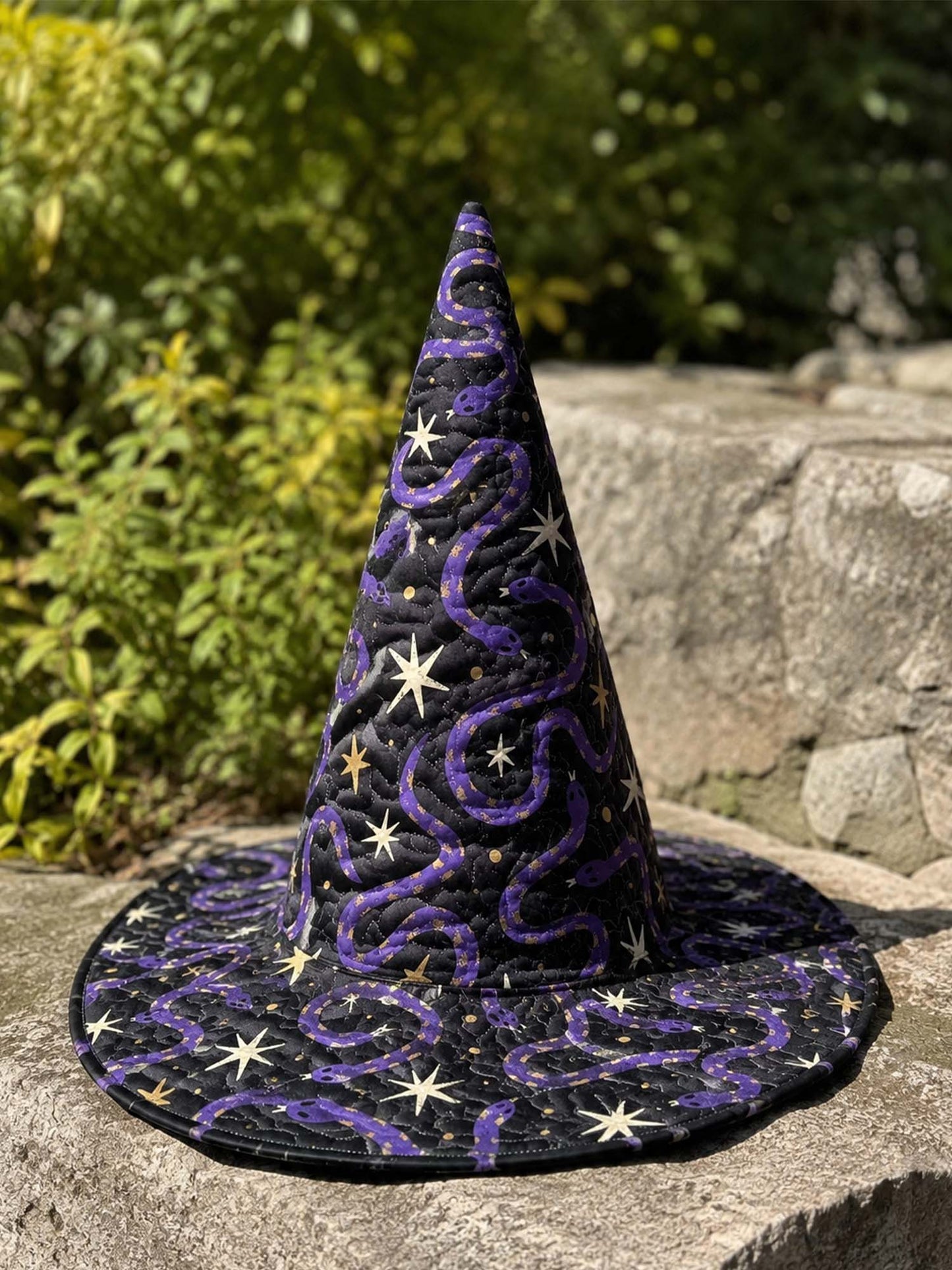 Dark Magic Snake Handcrafted Quilted Witch Hat