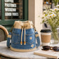 Denim Crochet Bucket Bag - 4