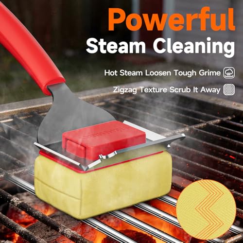 Bristle Free Grill Brush Replaceable Head for Outdoor Grill Cleaning