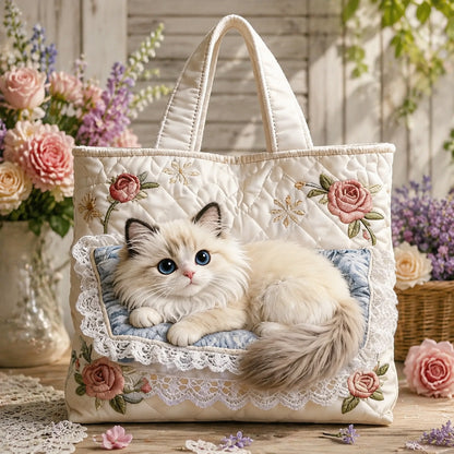 Elegant Cat Handmade Tote Bag
