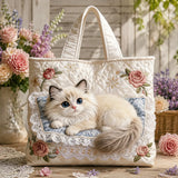 Elegant Cat Handmade Tote Bag