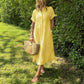 Women’s Striped Button-Down Midi Shirt Dress