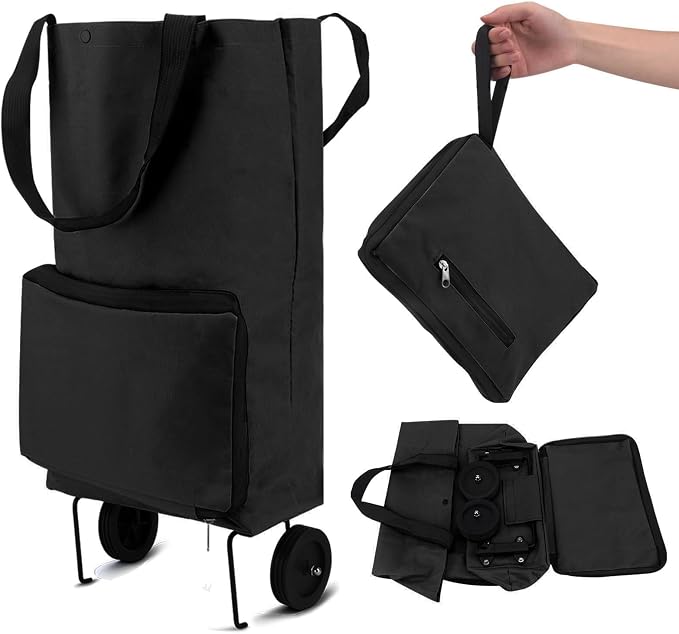 2-in-1 Foldable Shopping Trolley – Sturdy Bag
