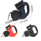 Dual Pet Leash Retractable Reflective Lead 360 Swivel Design