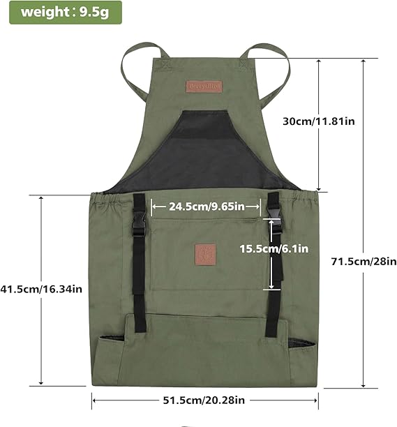 Gardening Apron with Pockets -Instant-Release Harvest System