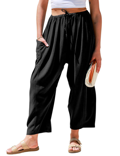 Breezyflow Linen Wide Leg Cargo Pants