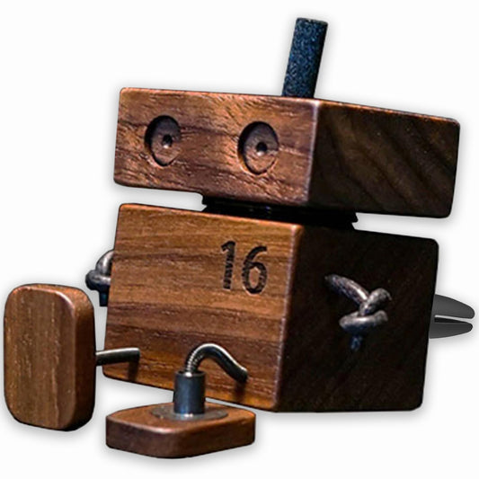 Car Air Fresheners Cute Shaking Wooden Man Figurine Diffuser (No essential oils）