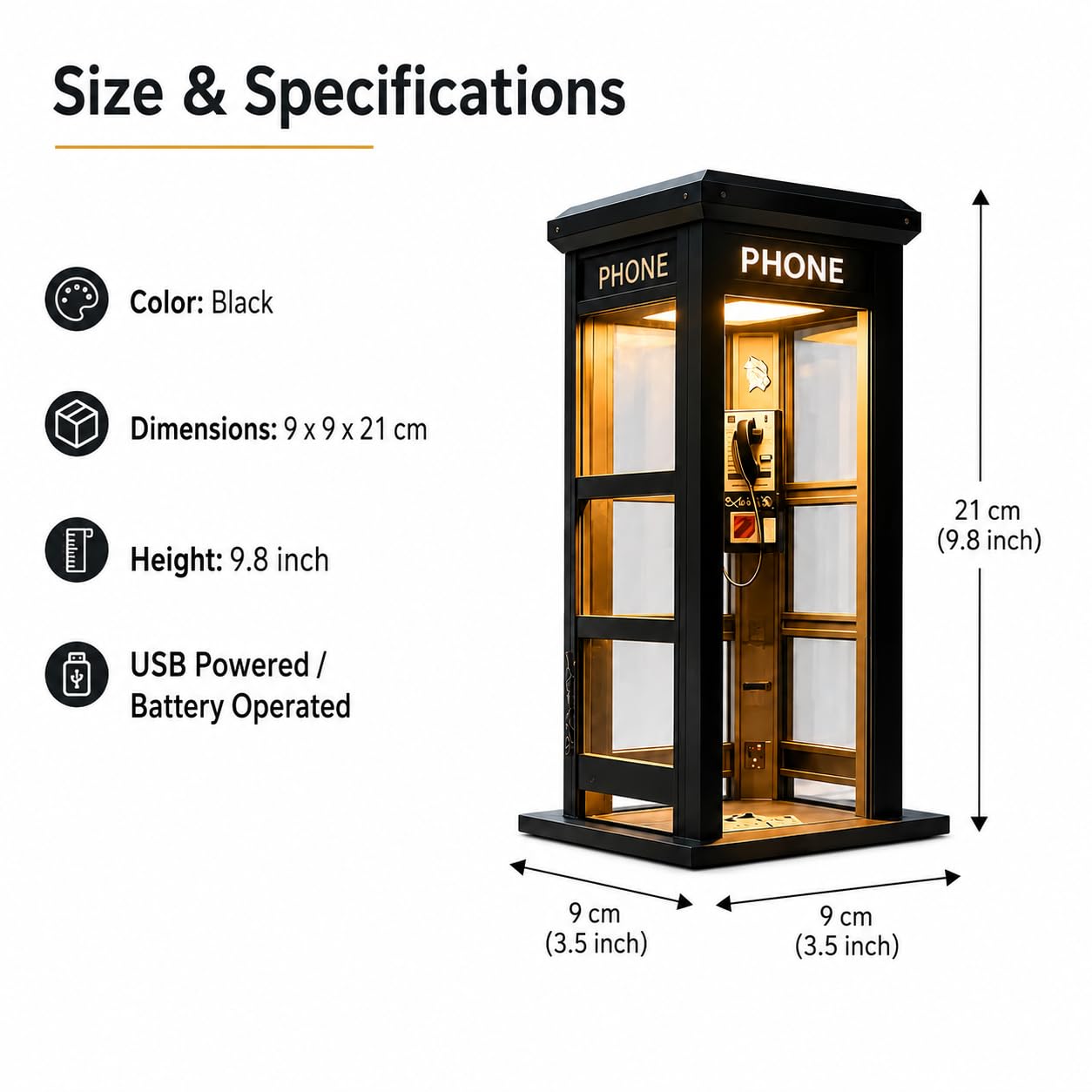 Vintage Phone Booth Ambient Lamp