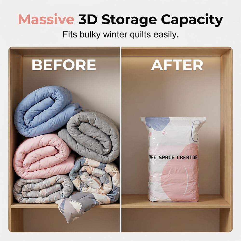No-Pump Vacuum Storage Bags