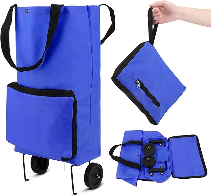 2-in-1 Foldable Shopping Trolley – Sturdy Bag