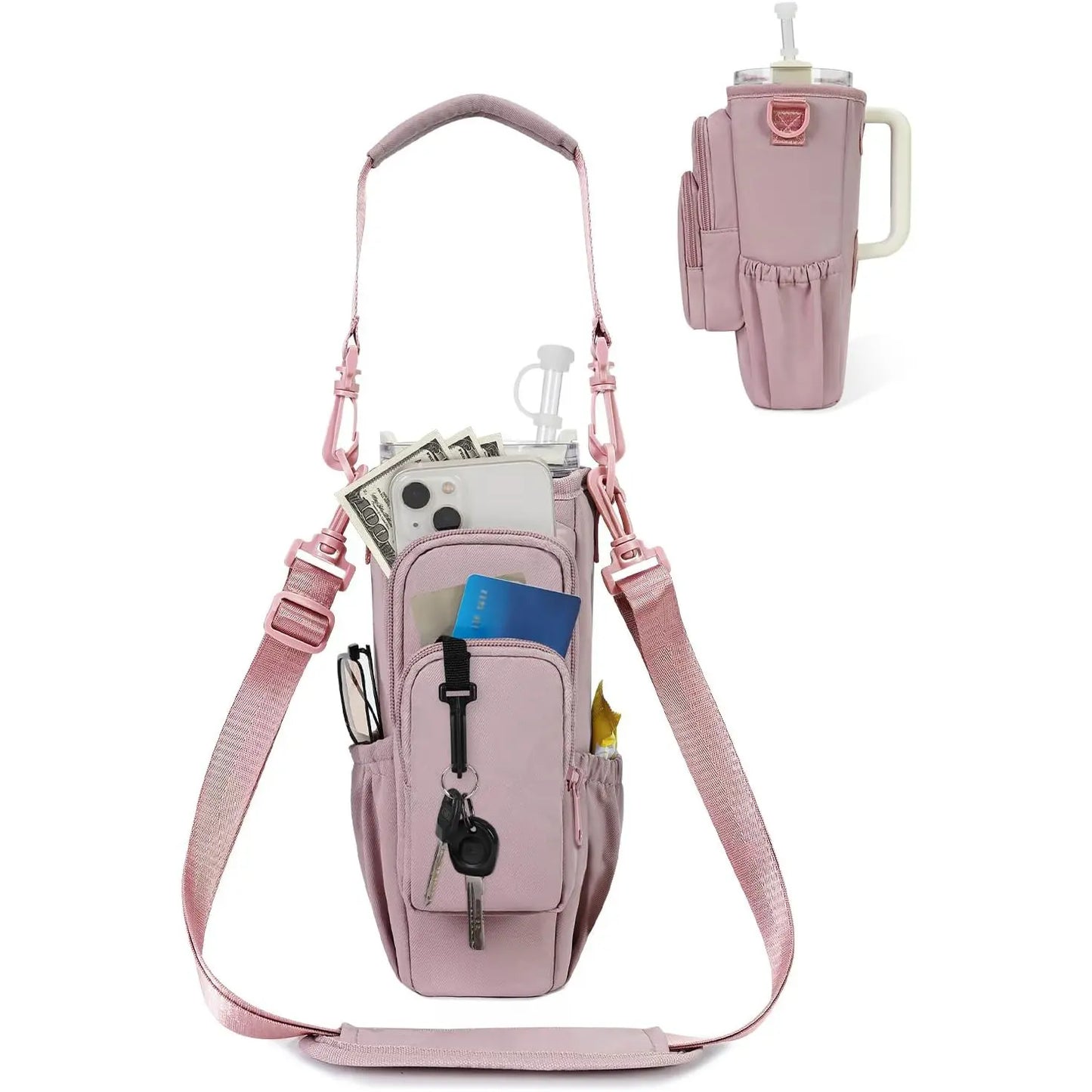Shoulder Bag with Water Bottle Pocket