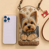 Yorkshire Terrier Quilted Slim Phone Crossbody Bag